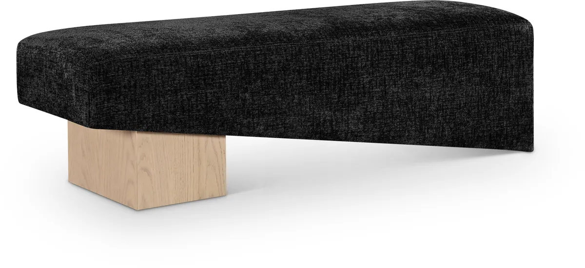 Alora - Bench With Natural Base - Black