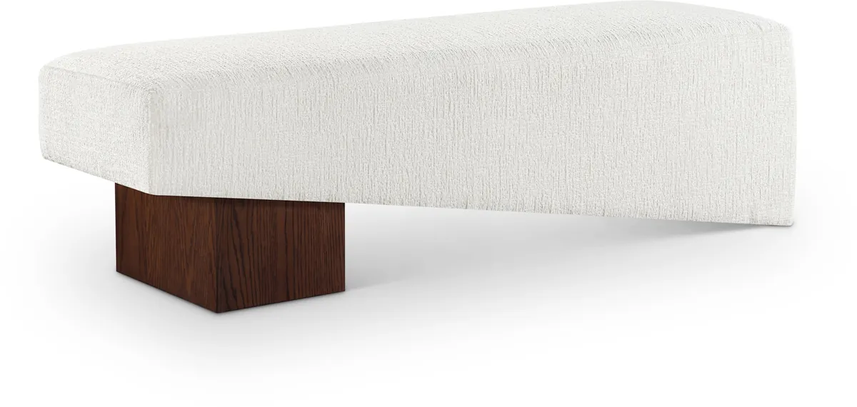 Alora - Bench With Brown Base - Cream
