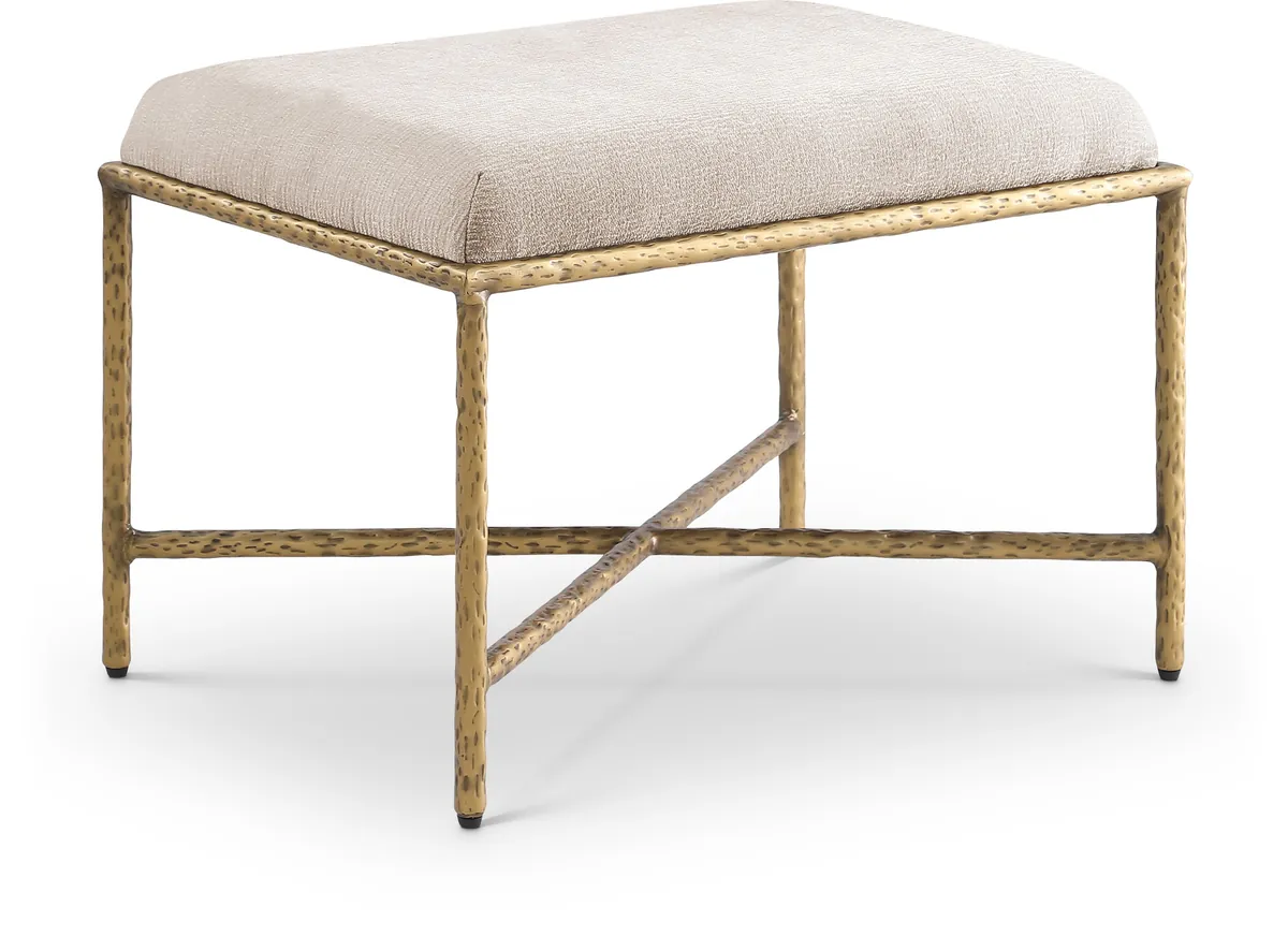 Valley - 25" Bench With Gold Frame - Beige