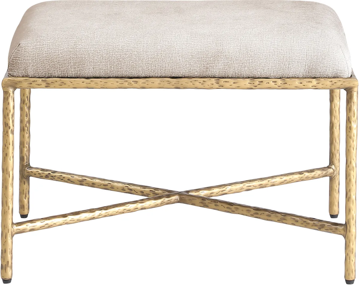 Valley - 25" Bench With Gold Frame - Beige - View 2
