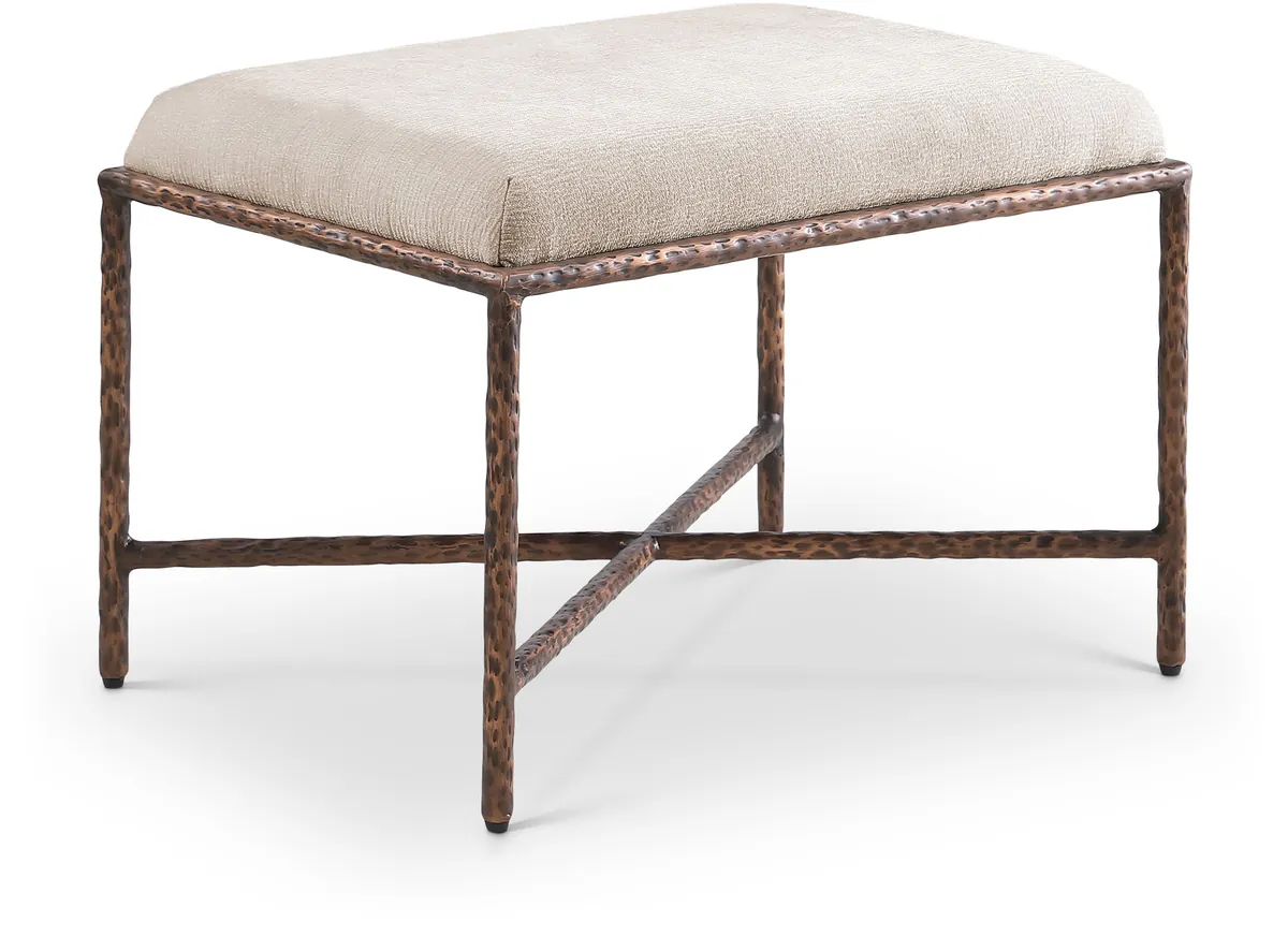 Valley - 25" Bench With Bronze Frame - Beige