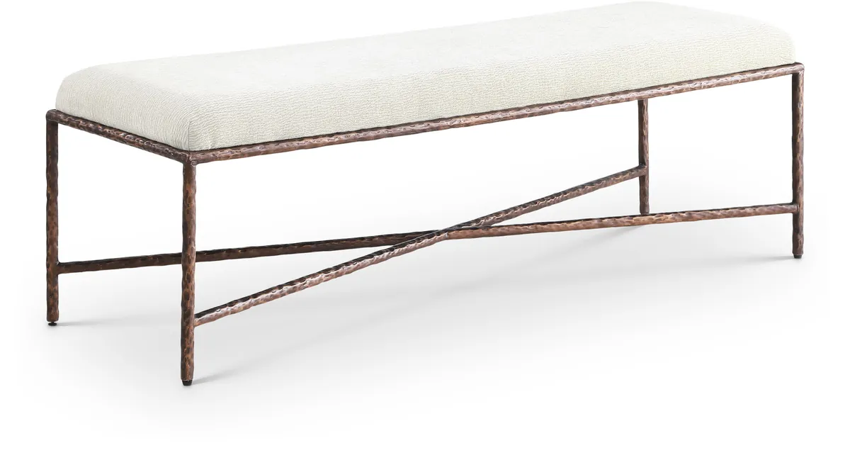Valley - 54" Bench With Bronze Frame - Cream
