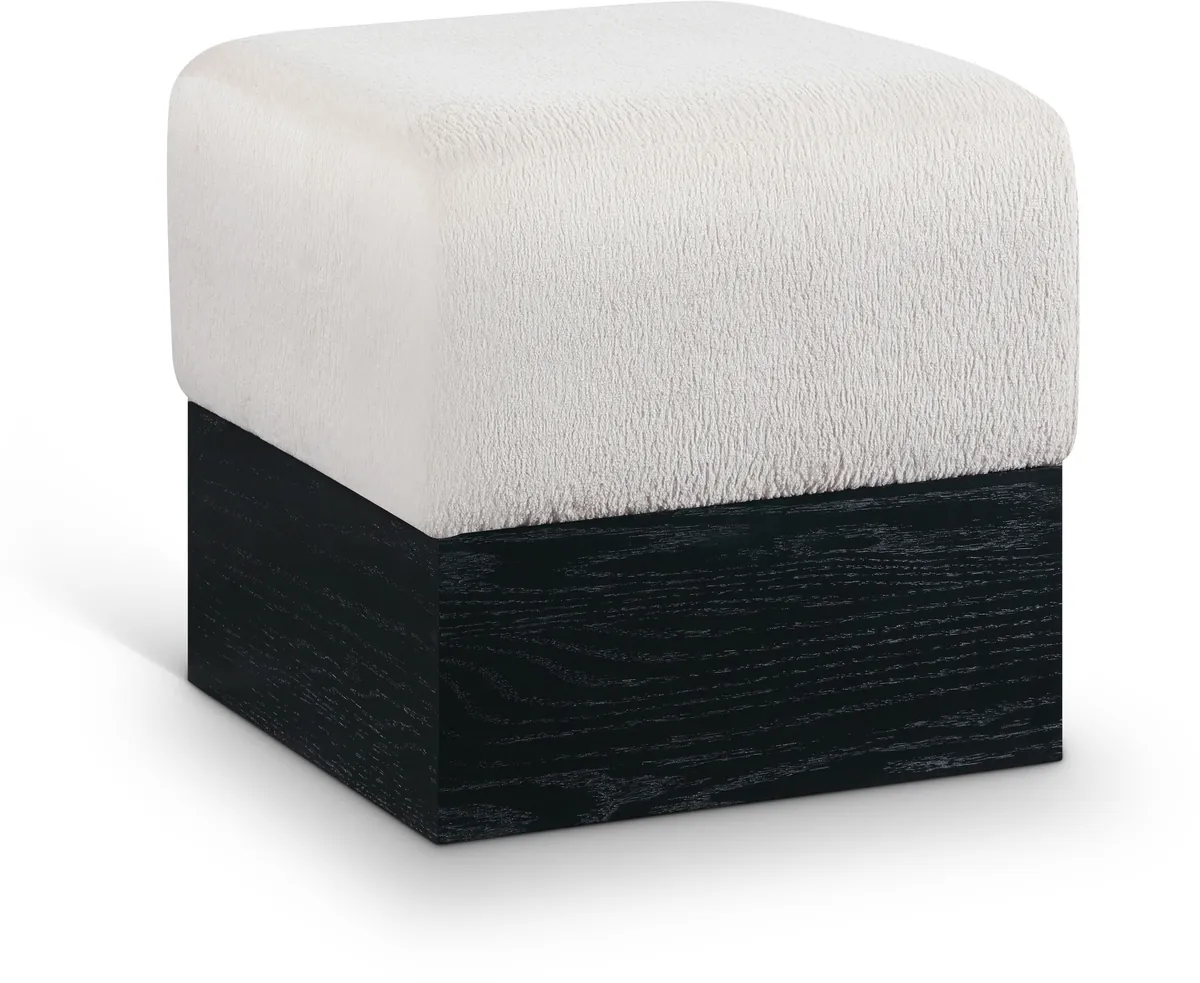 Havre - Ottoman / Stool With Black Base - Beige