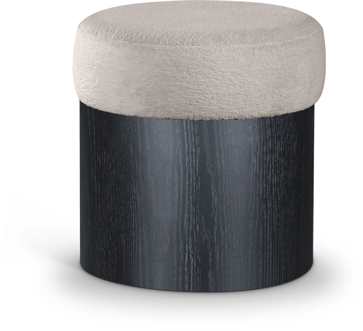 Nimes - Ottoman / Stool With Black Base - Beige