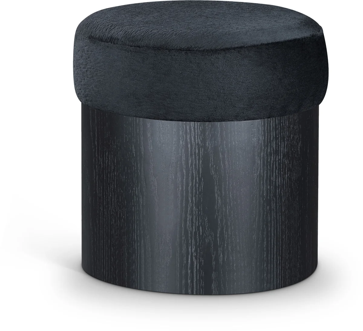 Nimes - Ottoman / Stool With Black Base - Black