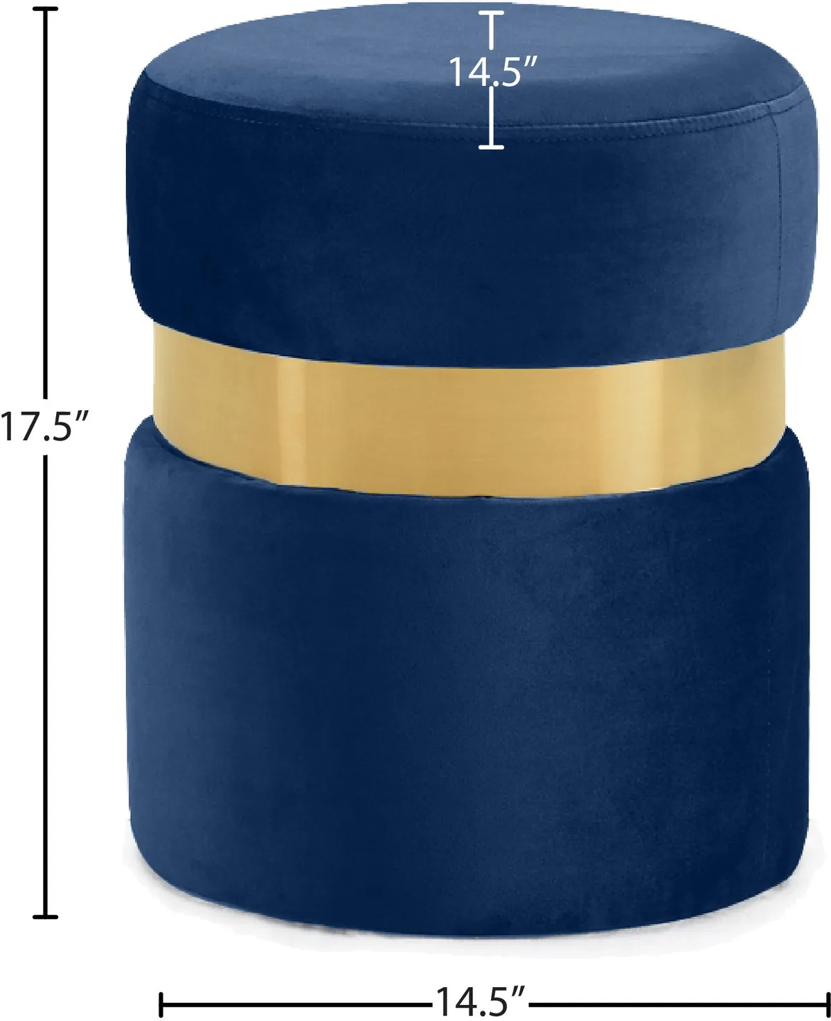 Hailey - Ottoman / Stool - Navy - Fabric