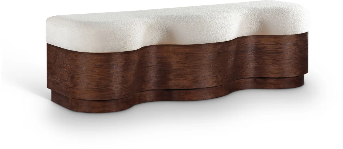 Savoy - Bench With Brown Base - Cream