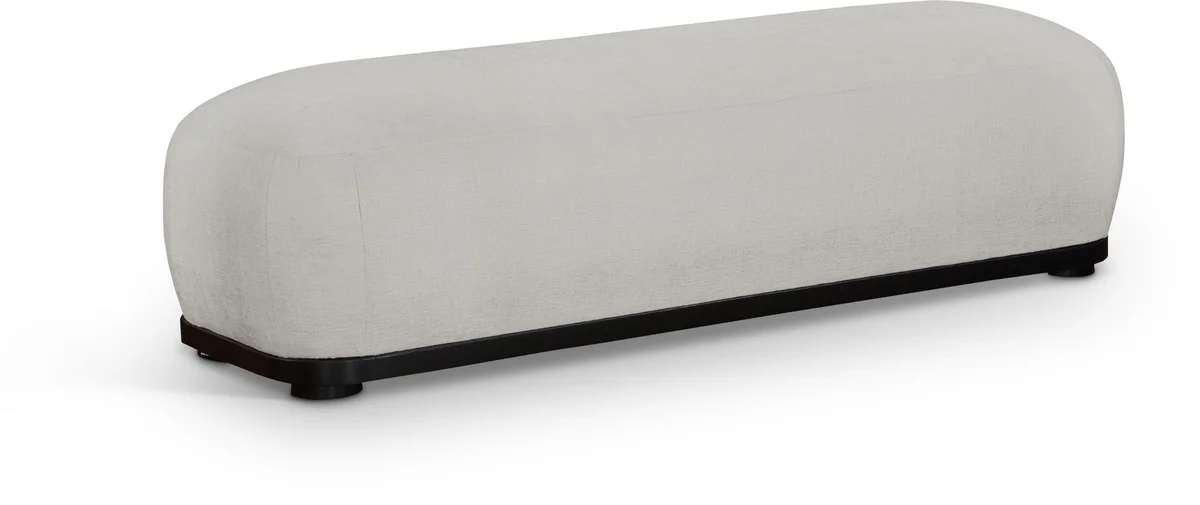 Calum - Bench With Black Frame - Gray