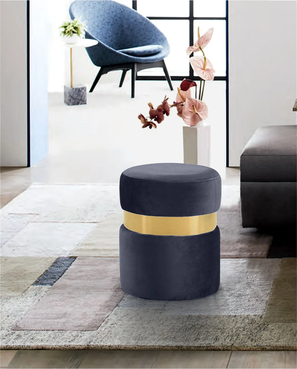 Hailey - Ottoman / Stool - Gray - View 2