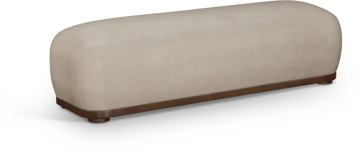 Calum - Bench With Brown Frame - Beige