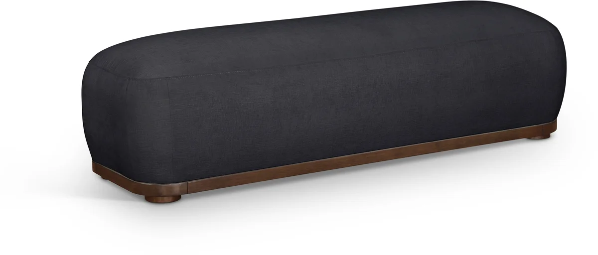 Calum - Bench With Brown Frame - Black