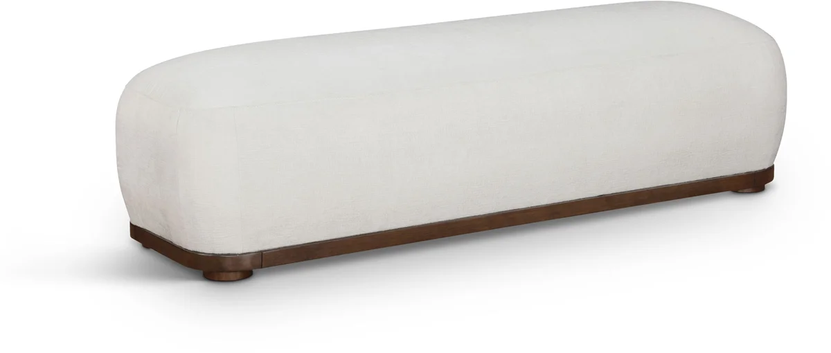 Calum - Bench With Brown Frame - Cream