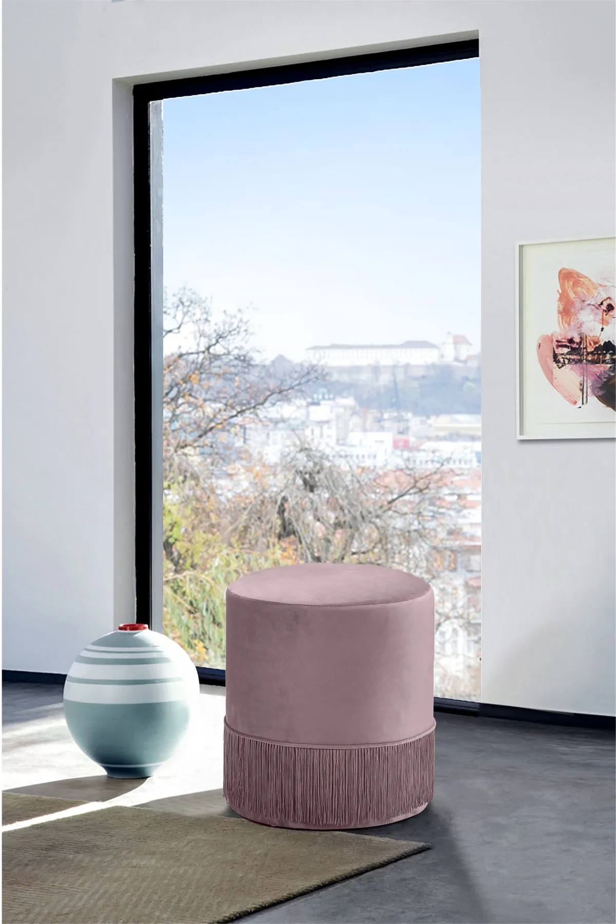 Teddy - Ottoman / Stool - Pink - View 2