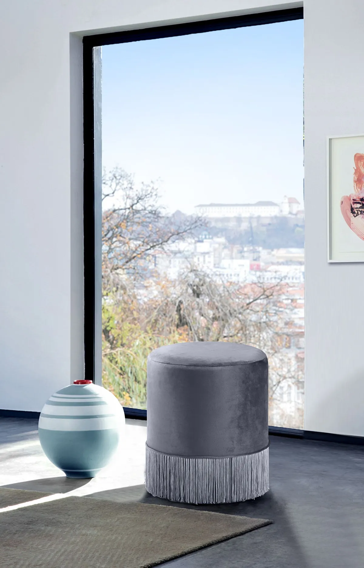 Teddy - Ottoman / Stool - Gray - View 2