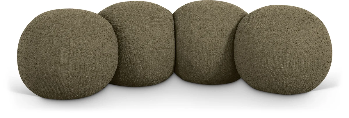 Apollo - 65" Boucle Fabric Bench - Olive