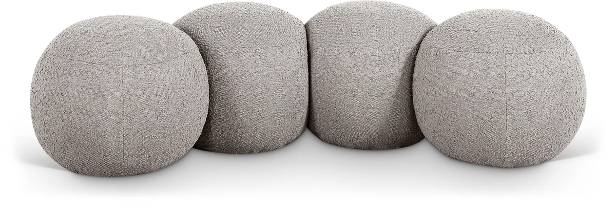 Apollo - 65" Boucle Fabric Bench - Taupe