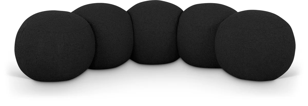 Apollo - 74.5" Boucle Fabric Bench - Black