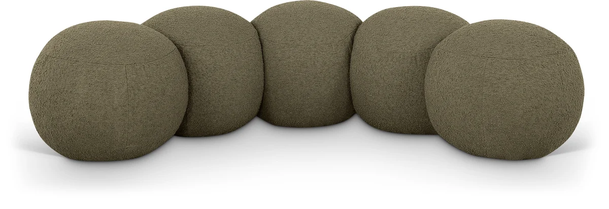 Apollo - 74.5" Boucle Fabric Bench - Olive