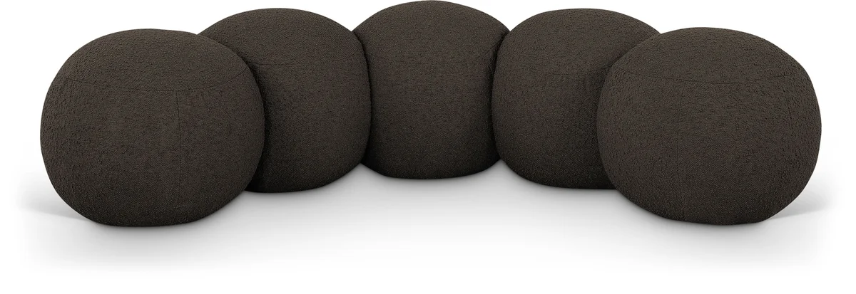 Apollo - 74.5" Boucle Fabric Bench - Brown