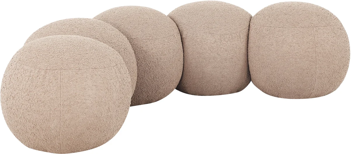 Apollo - 74.5" Boucle Fabric Bench - Beige - View 2