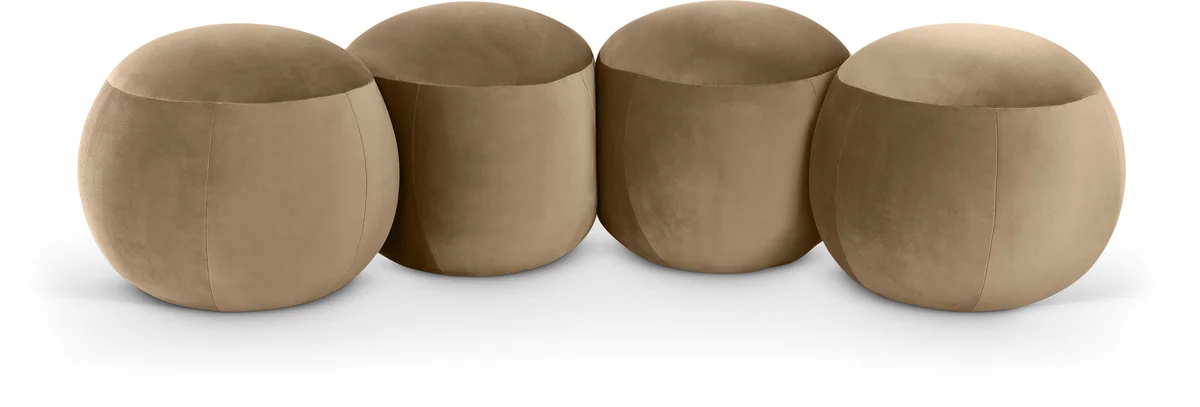 Apollo - 65" Velvet Bench - Beige