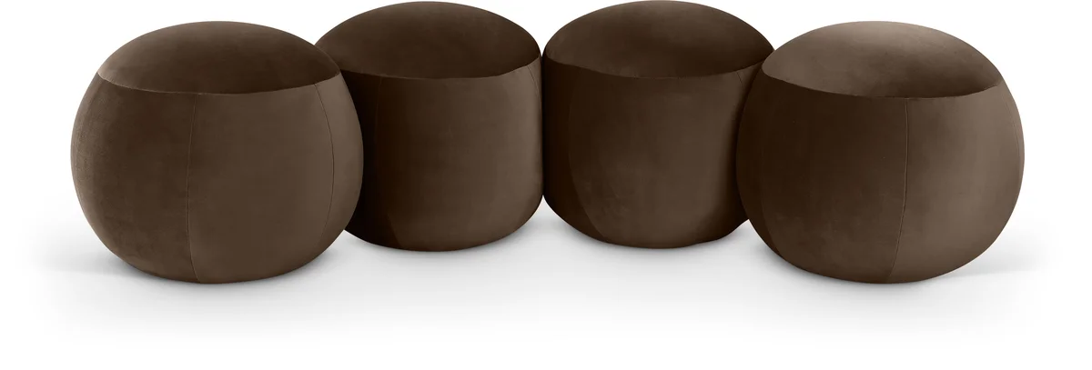 Apollo - 65" Velvet Bench - Brown