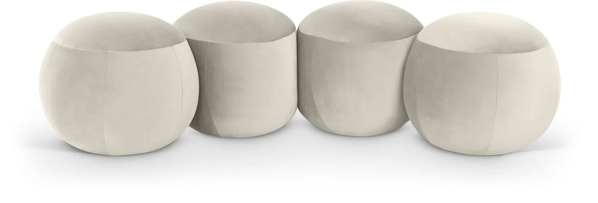 Apollo - 65" Velvet Bench - Cream