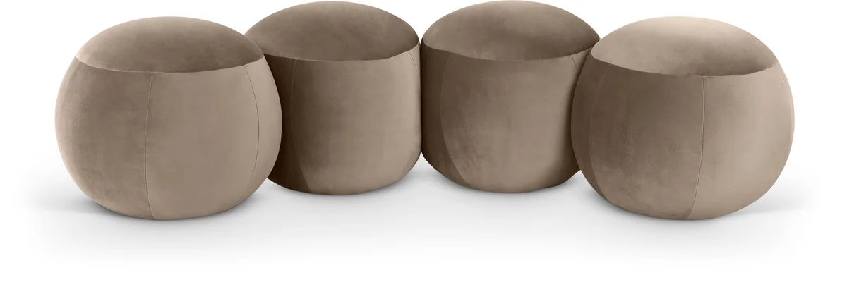 Apollo - 65" Velvet Bench - Taupe