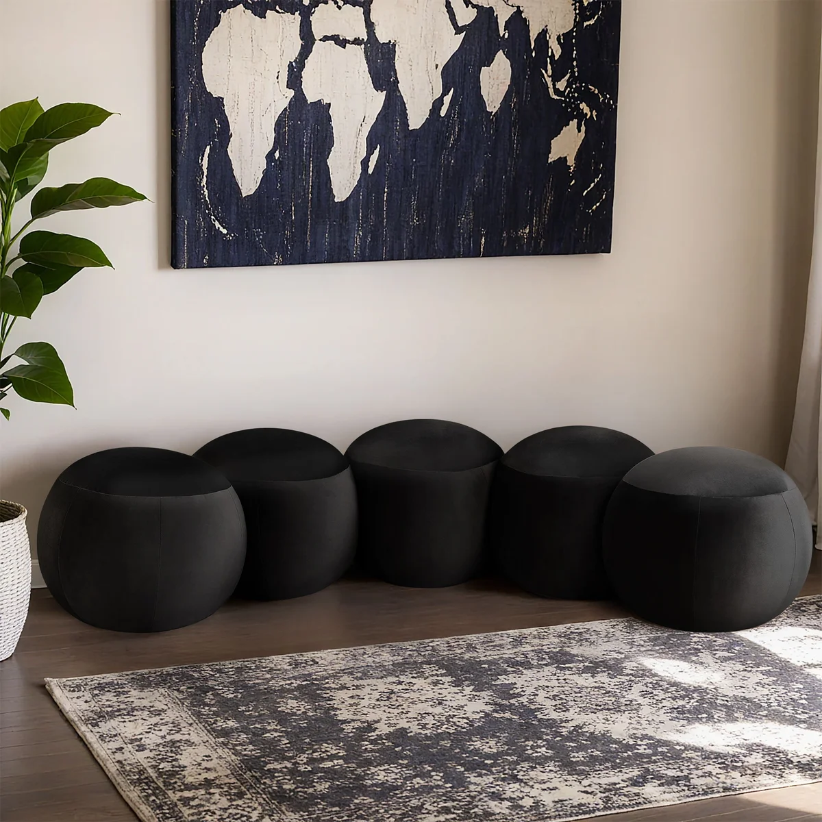 Apollo - 74.5" Velvet Bench - Black - View 2