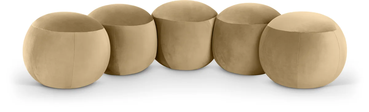 Apollo - 74.5" Velvet Bench - Camel