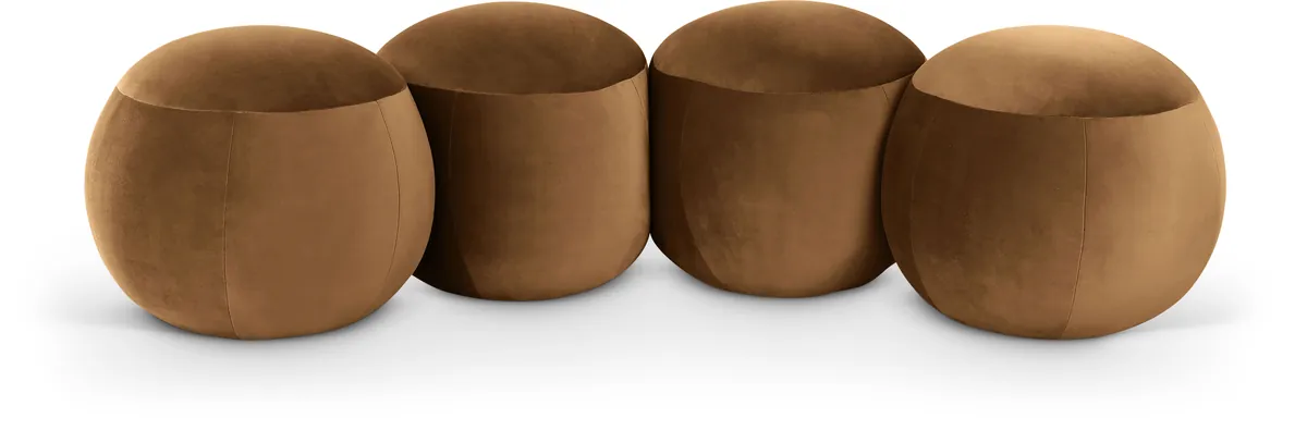 Apollo - 65" Velvet Bench - Saddle