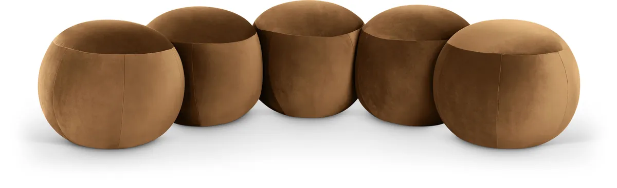 Apollo - 74.5" Velvet Bench - Saddle