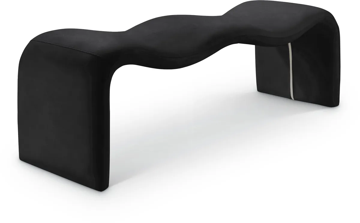 Willow - Faux Leather Bench - Black
