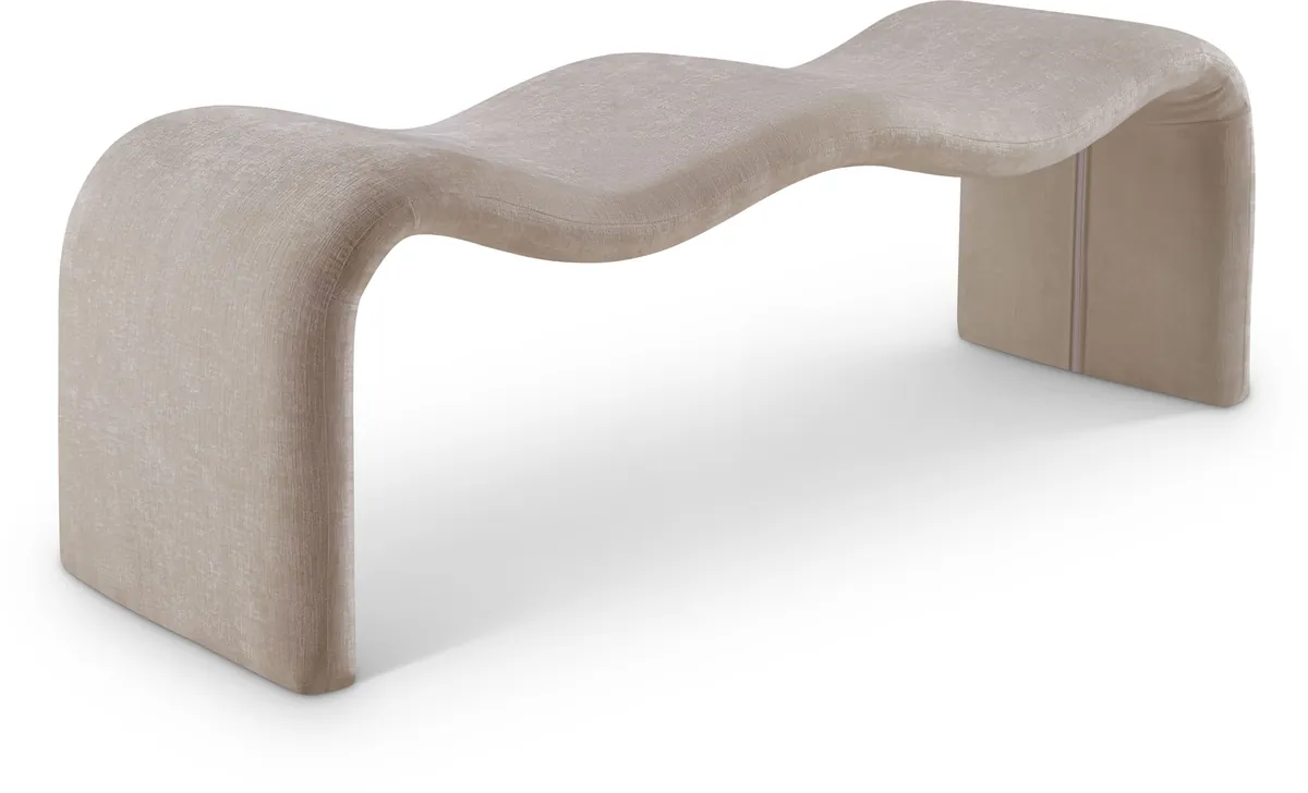 Willow - Chenille Bench - Beige