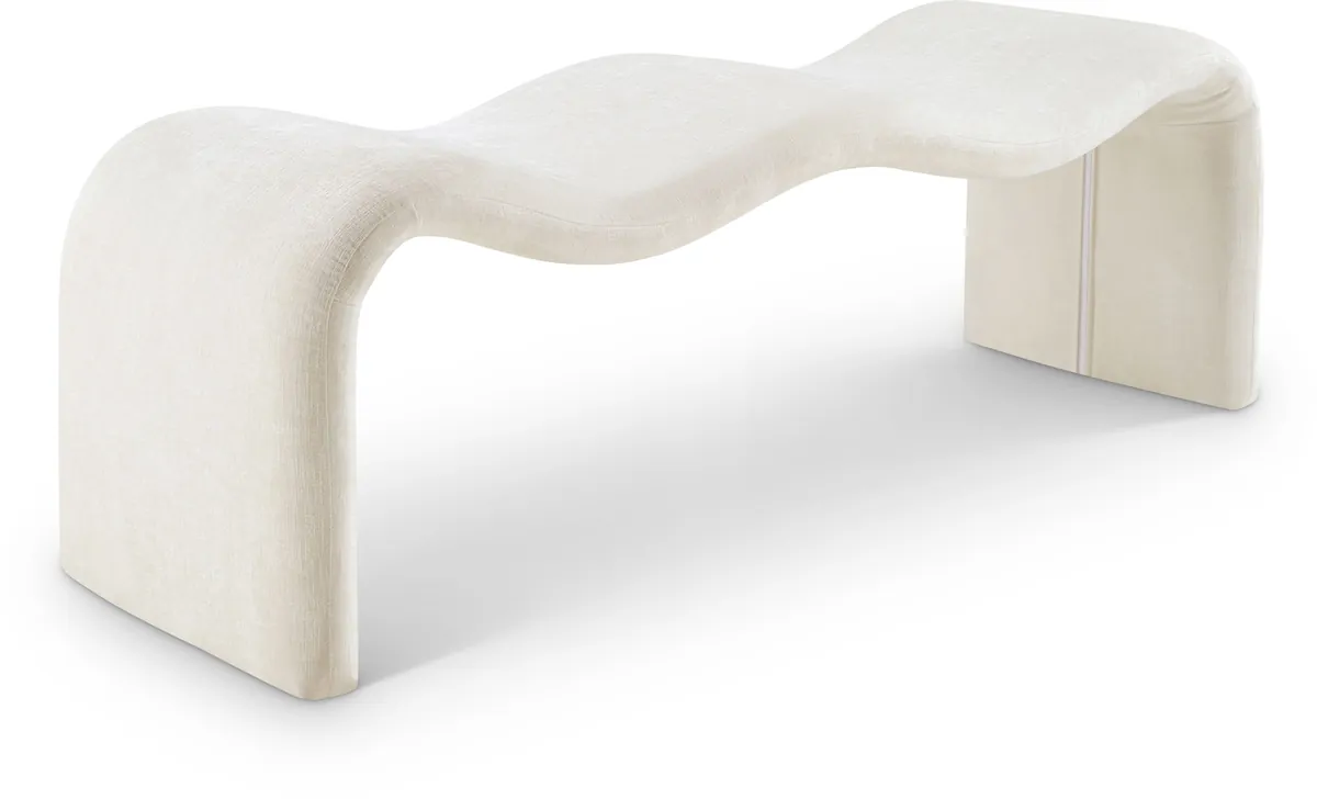 Willow - Chenille Bench - Cream