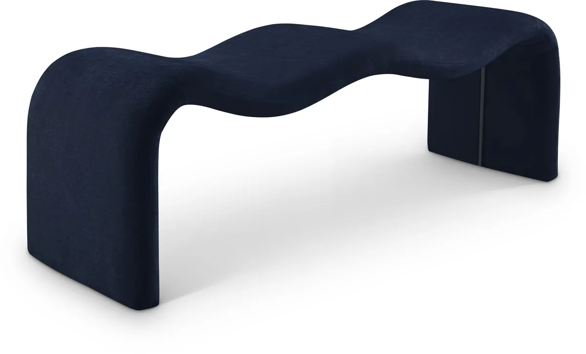 Willow - Chenille Bench - Navy