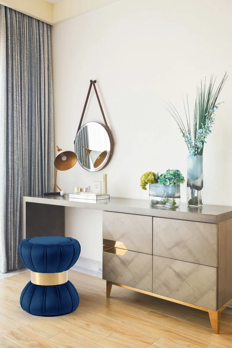 Vino - Ottoman / Stool - Navy - View 2