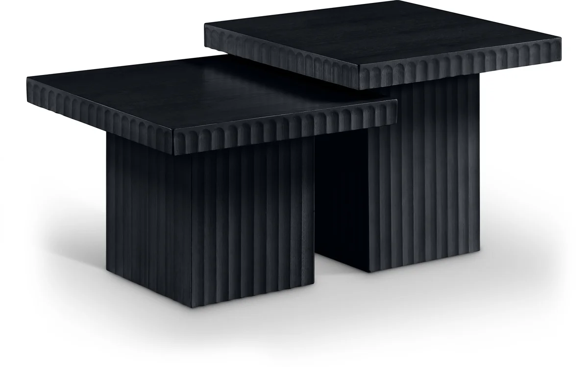 Spencer - 18" Oak Veneer 2 Piece Coffee Table - Black