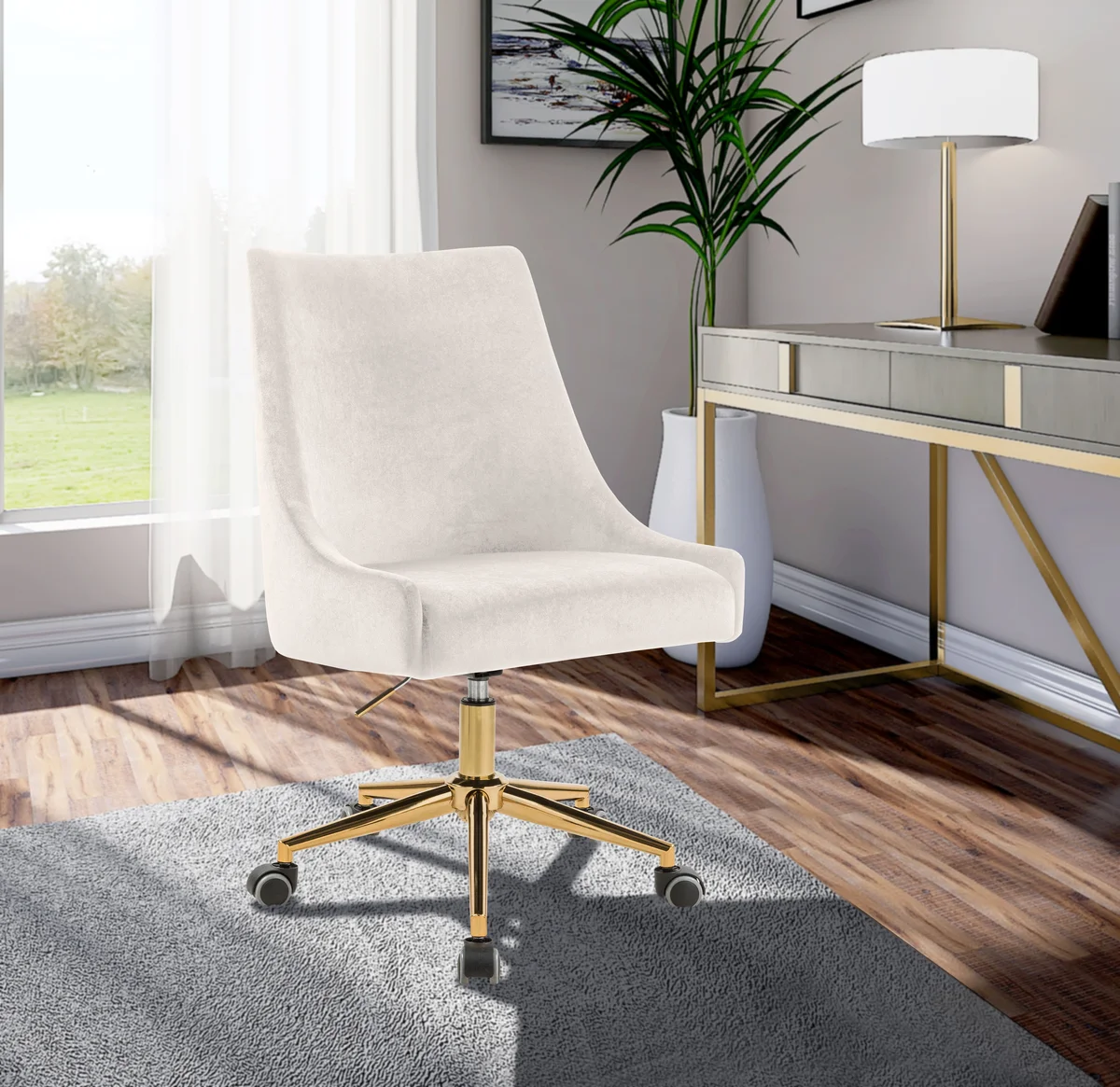 Karina - Office Chair - Cream - View 2