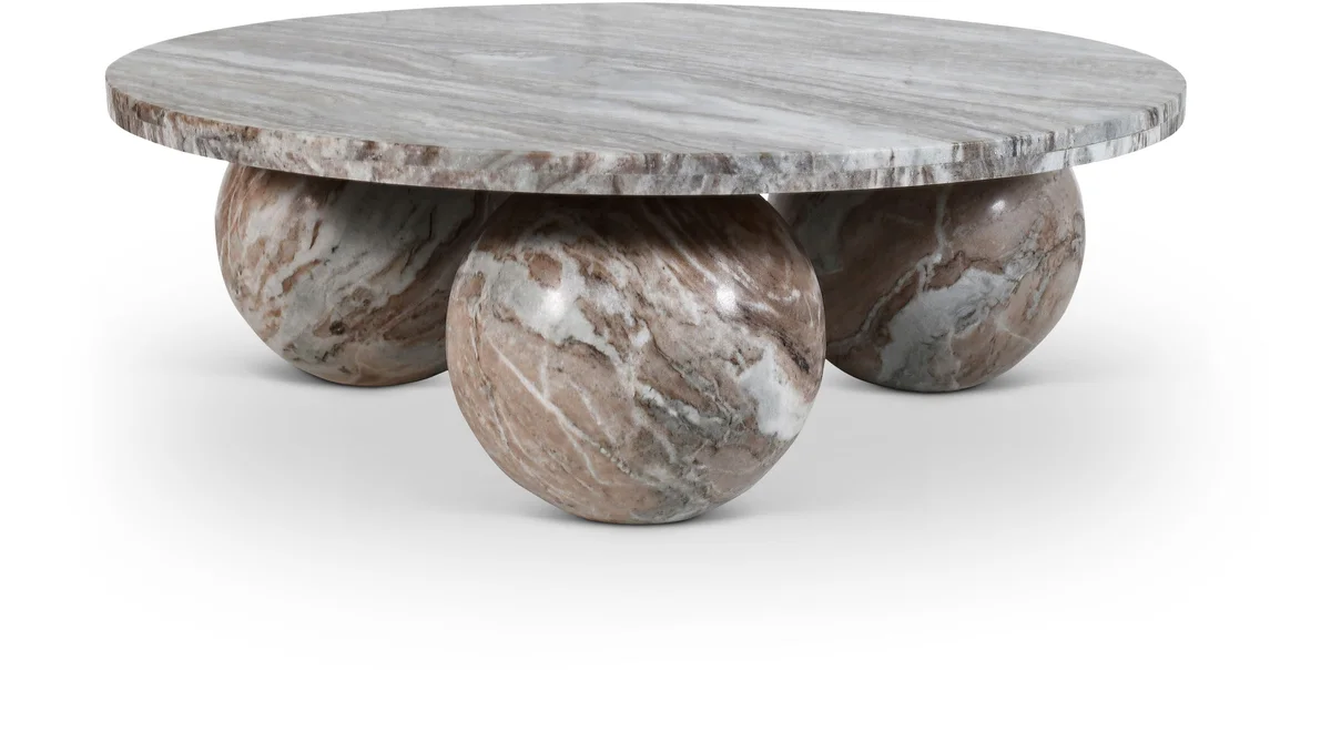 Spherical - Marble Coffee Table - Brown