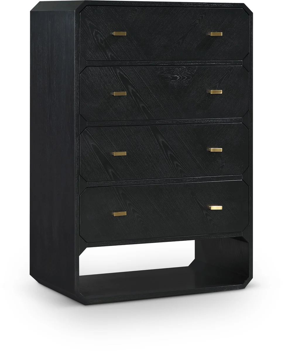 Parker - Ash Veneer Chest - Black