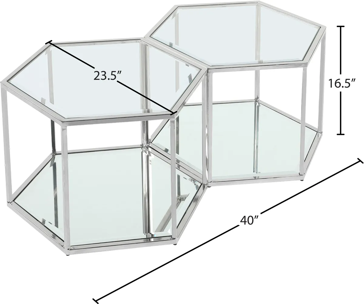 Sei - Coffee Table 2 Piece - Pearl Silver