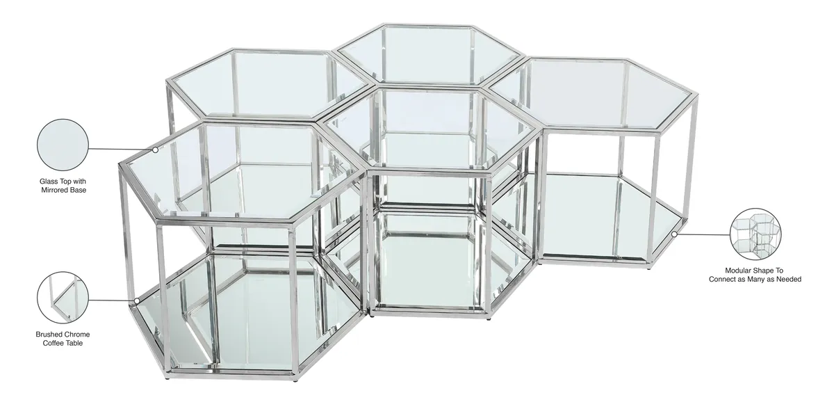 Sei - Coffee Table 5 Piece - Pearl Silver