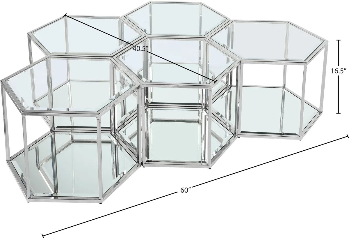 Sei - Coffee Table 5 Piece - Pearl Silver