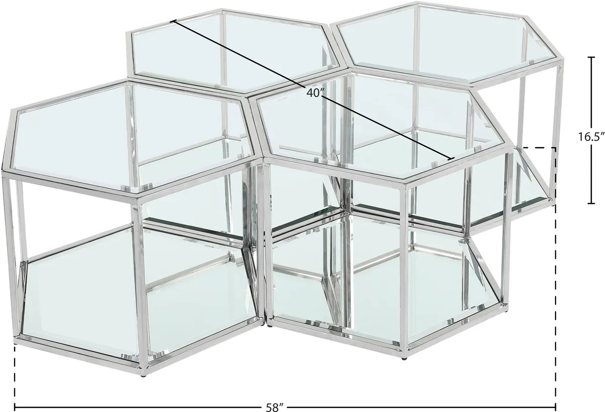 Sei - Coffee Table 4 Piece - Pearl Silver
