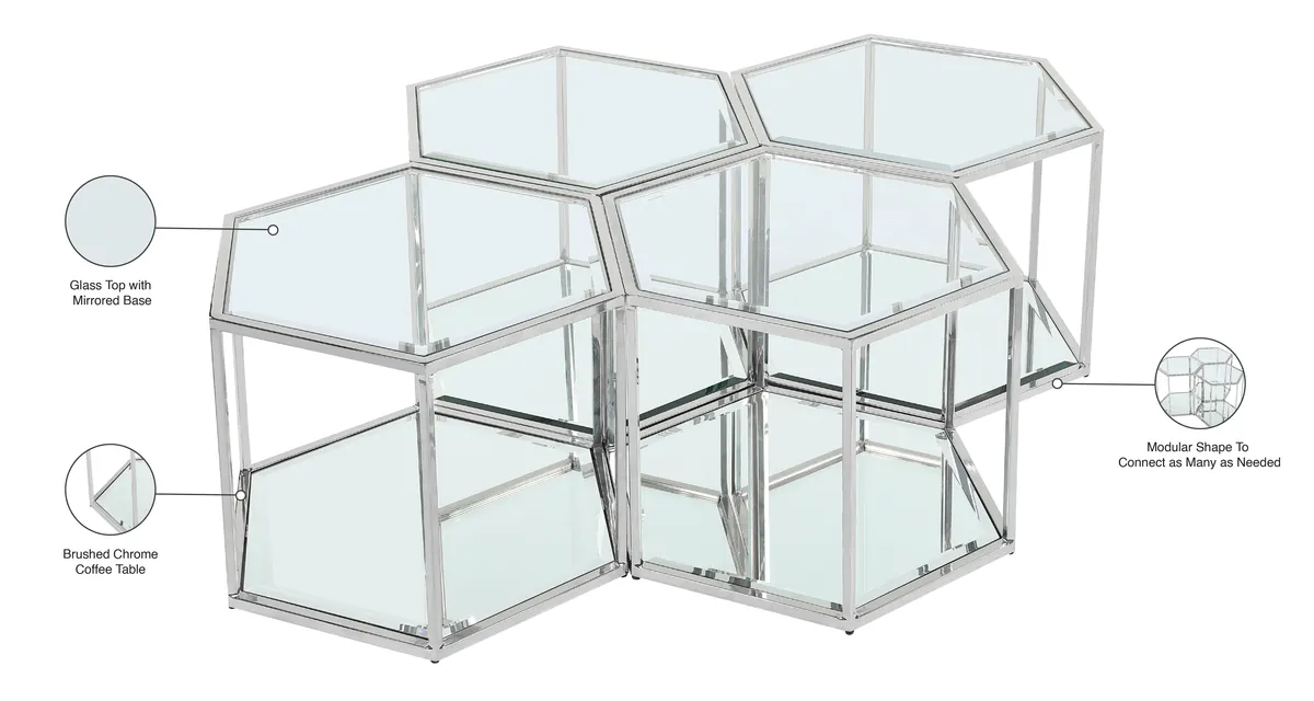 Sei - Coffee Table 4 Piece - Pearl Silver