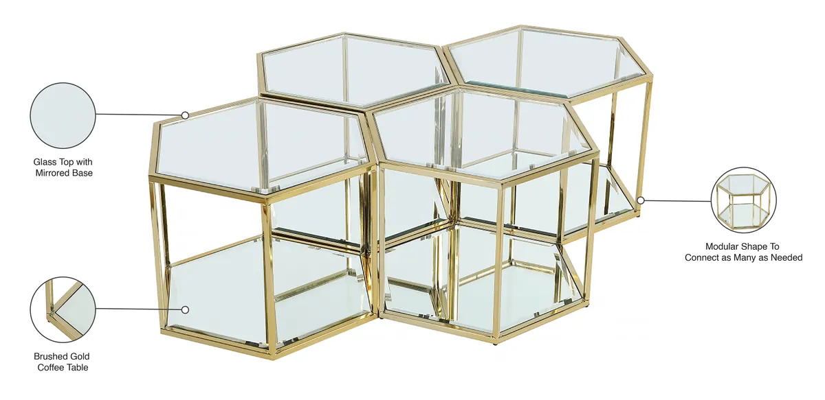 Sei - Coffee Table 4 Piece - Gold