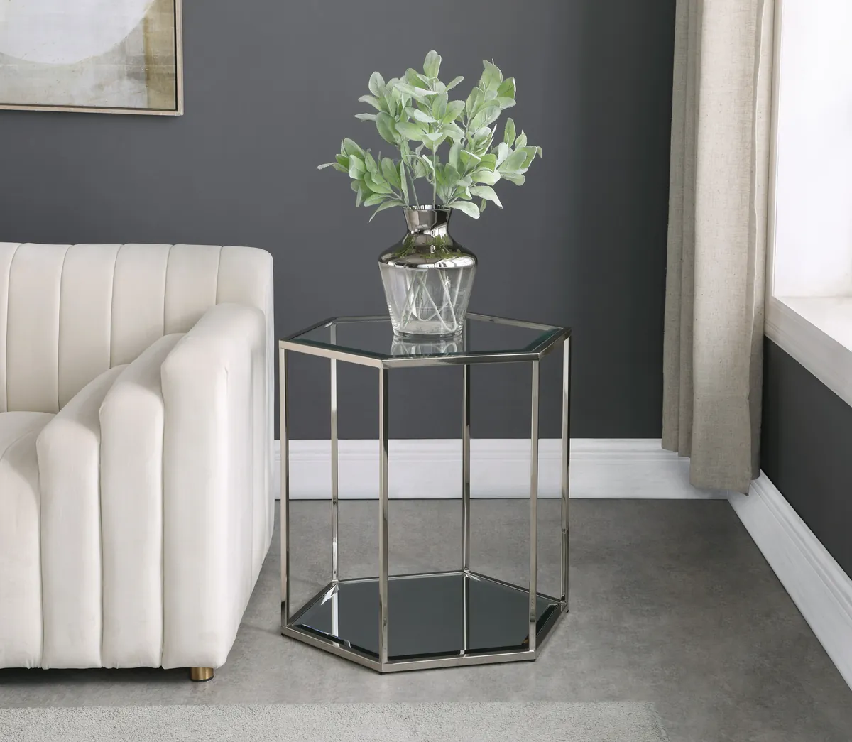 Sei - End Table - Pearl Silver - View 2