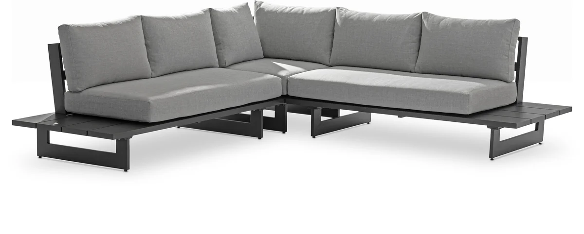 Maldives - Water Resistant Outdoor Patio Sectional With Gray Frame - Gray