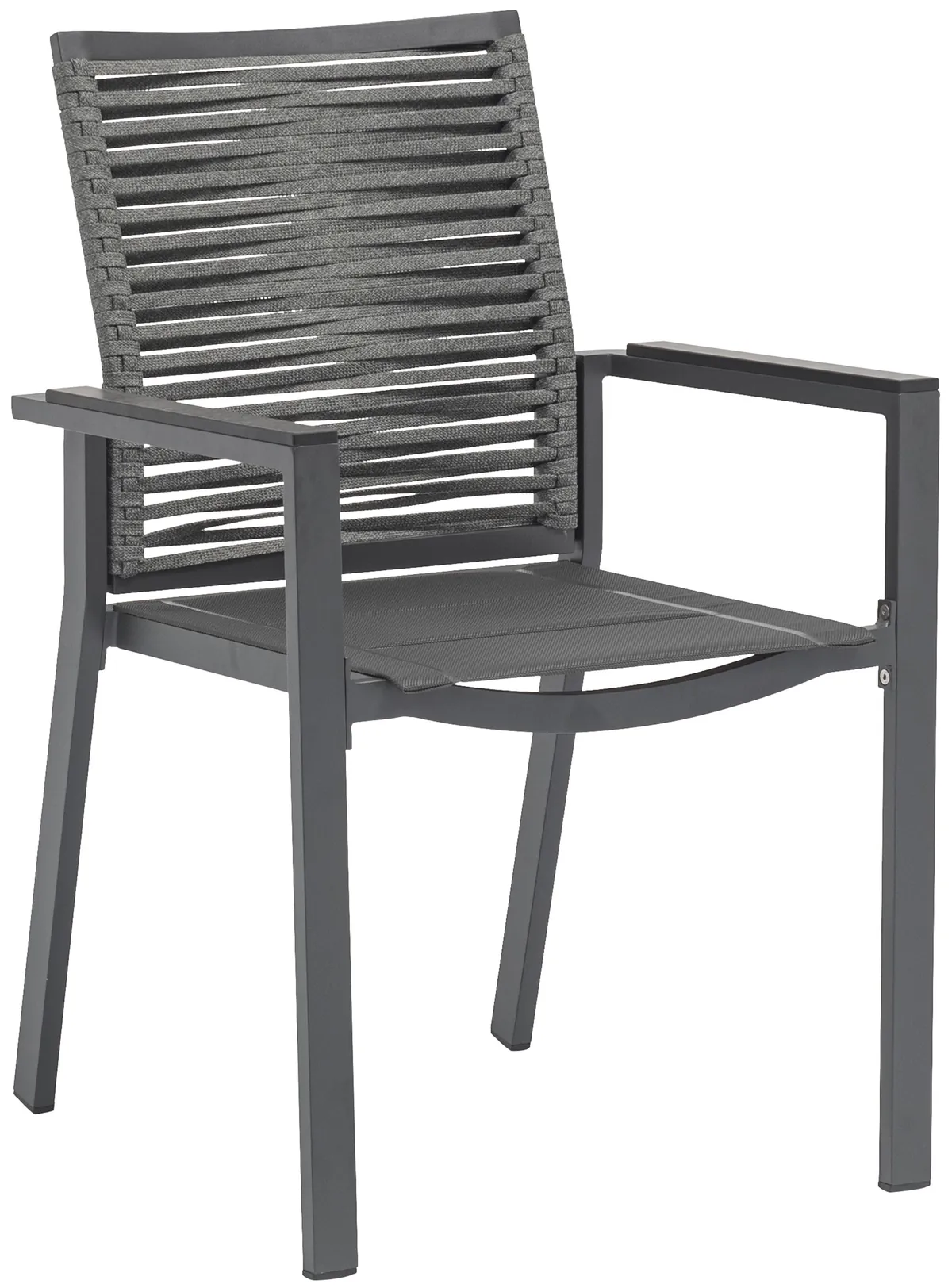 Maldives - Rope Outdoor Patio Dining Arm Chair (Set of 2) - Gray